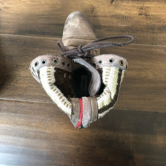 Brown Steve Madden Combat Boots - Picture 5 of 6